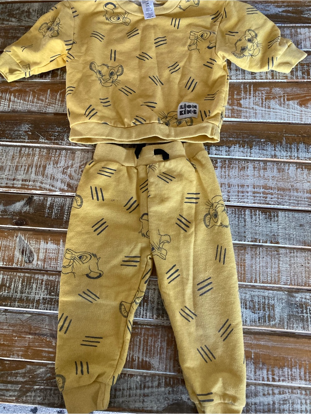 Disney Yellow Lion King Two-Piece Kids Pajama Set